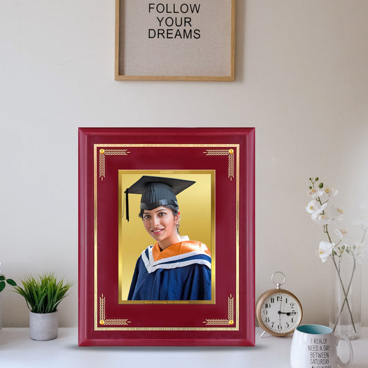 Customized Portrait Frame With Image Printed on 24K Gold Plated Foil For University Students