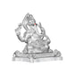 Diviniti 999 Silver Plated Ganesha Idol for Home Decor Showpiece (8X6CM)