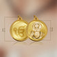 Diviniti 24K Gold Plated Guru Nanak & Ek Onkar 22MM Double Sided Pendant For Men, Women & Kids