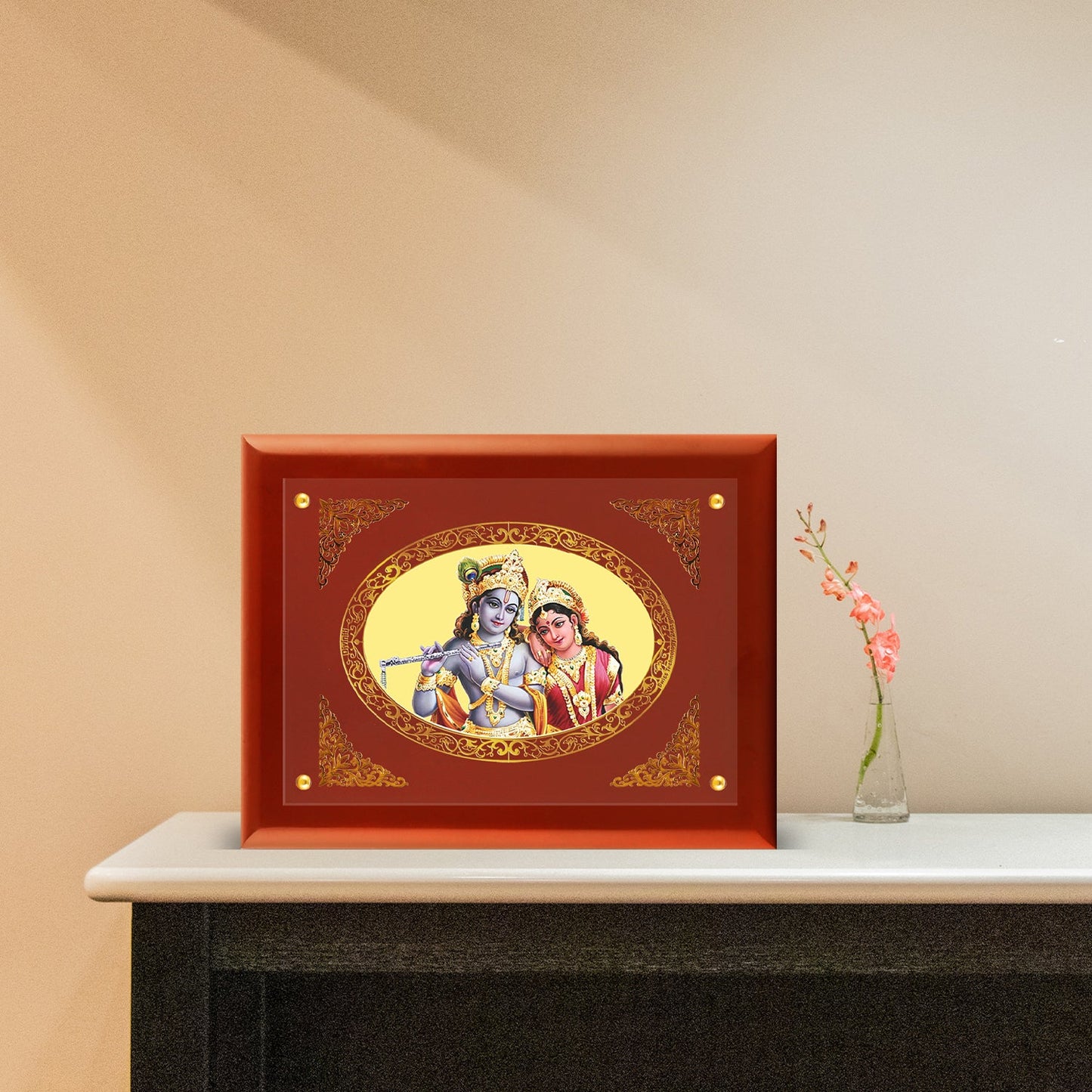 Diviniti 24K Gold Plated Radha Krishna Customized Photo Frame For Wedding Gift