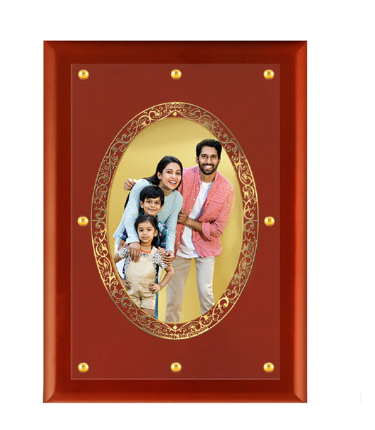 Diviniti Photo Frame With Customized Photo Printed on 24K Gold Plated Foil| Personalized Gift for Birthday, Marriage Anniversary & Celebration With Loved Ones| MDF Frame Size 4.5