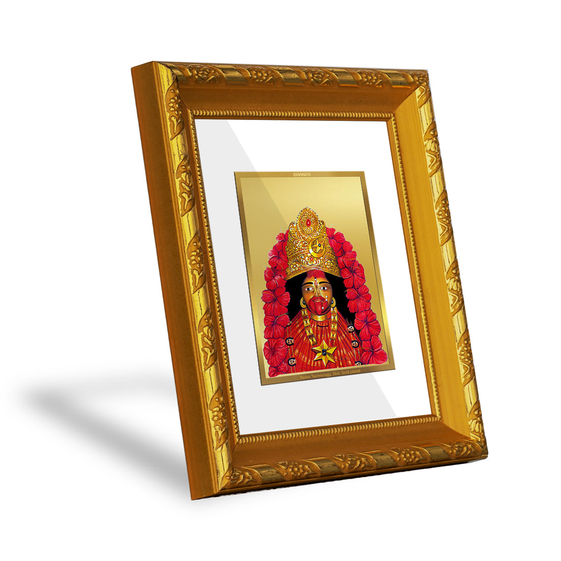 DIVINITI 24K Gold Plated Maa Tara Photo Frame For Home Decor Showpiece, TableTop (15.0 X 13.0 CM)