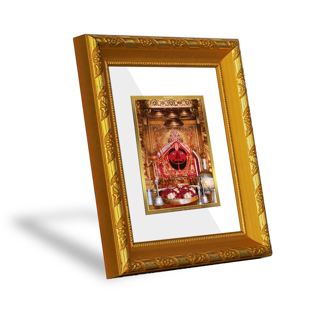 DIVINITI 24K Gold Plated Salasar Balaji Photo Frame For Home Decor, Worship, Festive Gift (15.0 X 13.0 CM)