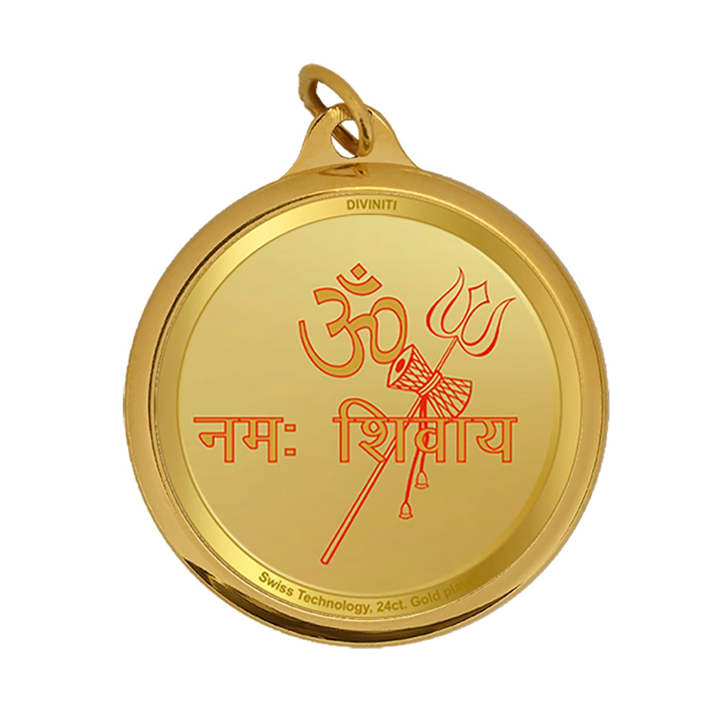 Diviniti 24K Double sided Gold Plated Pendant  SHIVA & OM|18 MM Flip Coin (1 PCS)