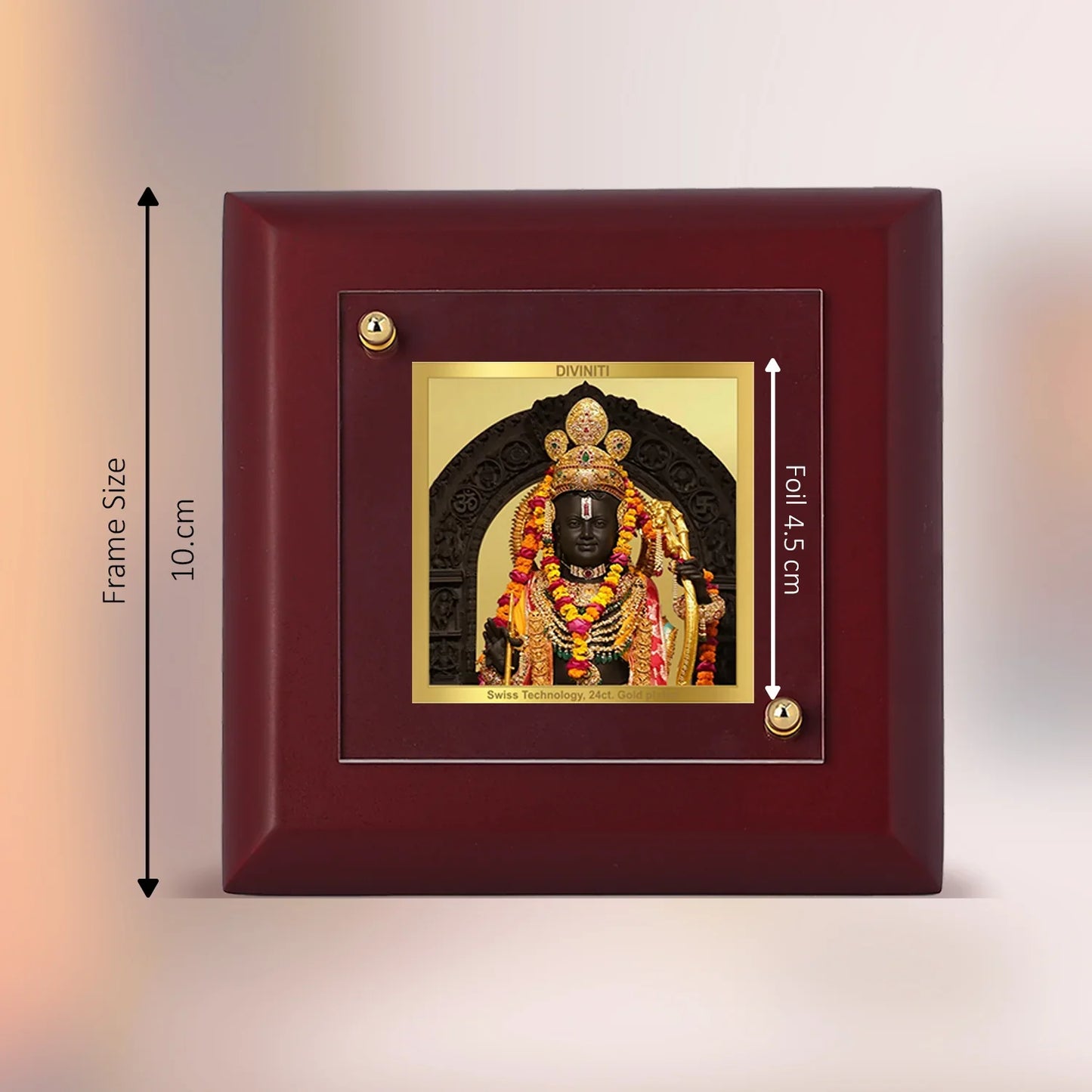 Diviniti 24K Gold Plated MDF Photo Frame For Home Decor, Table Tops, Puja Room, Gift