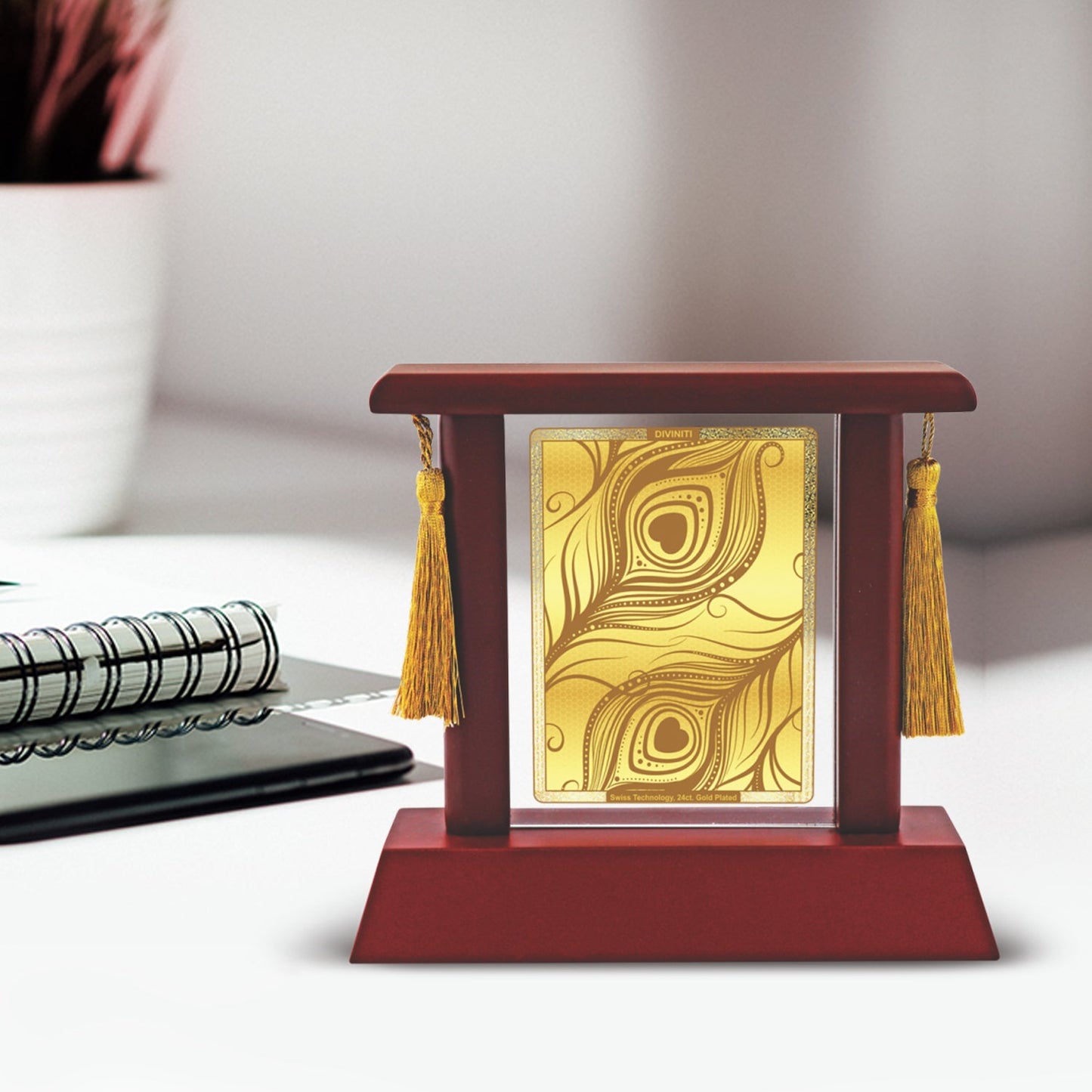 Customized Table Top with 24K Gold Plated Design Frame For Corporate Gifting