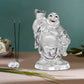 Diviniti 999 Silver Plated Laughing Buddha Statue for Home Decor (10X6.5CM)