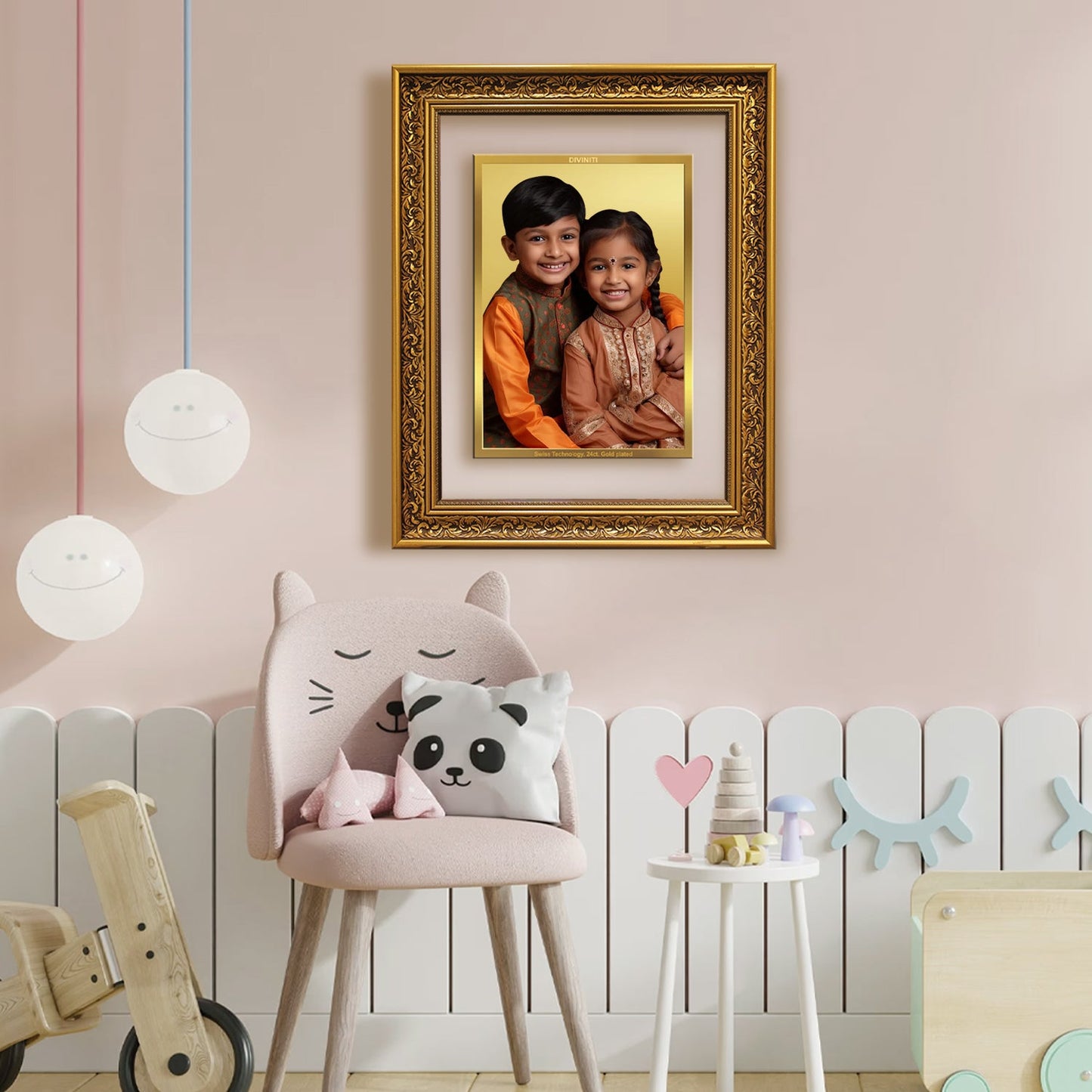 Diviniti Photo Frame With Customized Photo Printed on 24K Gold Plated Foil| Personalized Gift for Birthday, Marriage Anniversary & Celebration With Loved Ones|DG 093 Size 5