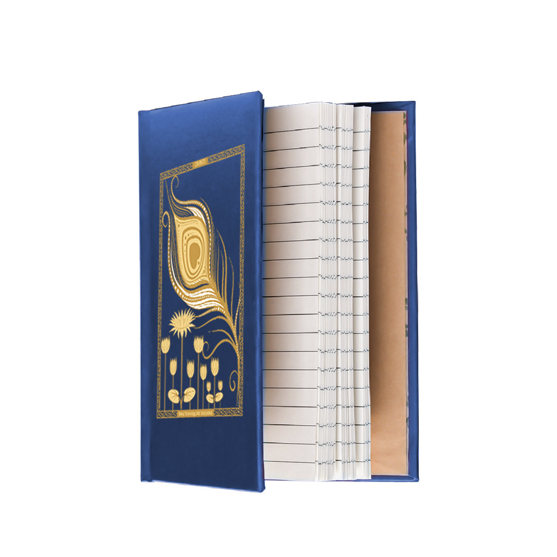 DIVINITI 24K Gold Plated Feather Notebook | Religious Diary Hardcover 17 x 13.5 cm | Journal Diary for Work, Travel, College |A Journal to Inspire and Empower Your Life| 100 Pages Blue Color