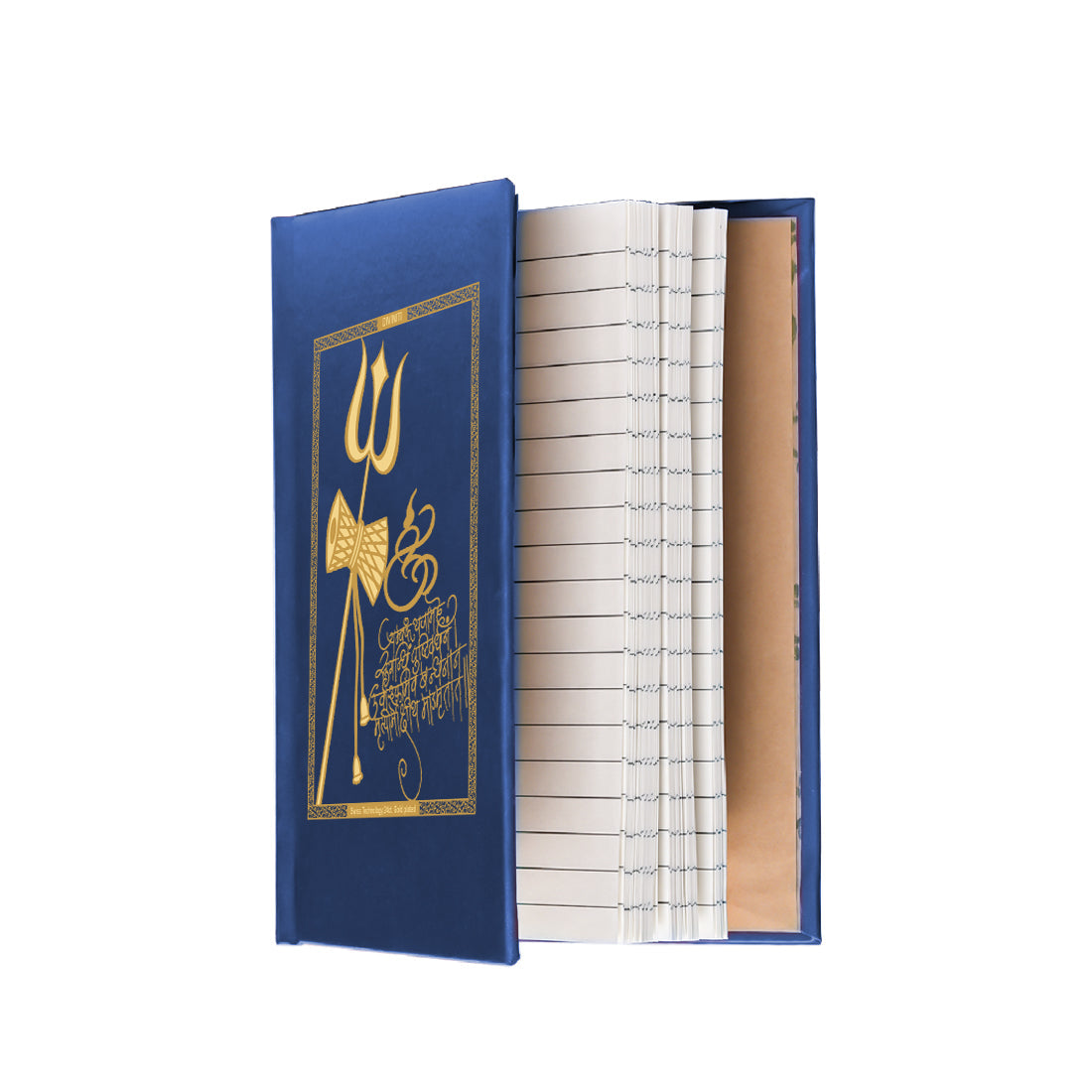 DIVINITI 24K Gold Plated Trishul Notebook | Religious Diary Hardcover 17 x 13.5 cm | Journal Diary for Work, Travel, College |A Journal to Inspire and Empower Your Life| 100 Pages Blue Color