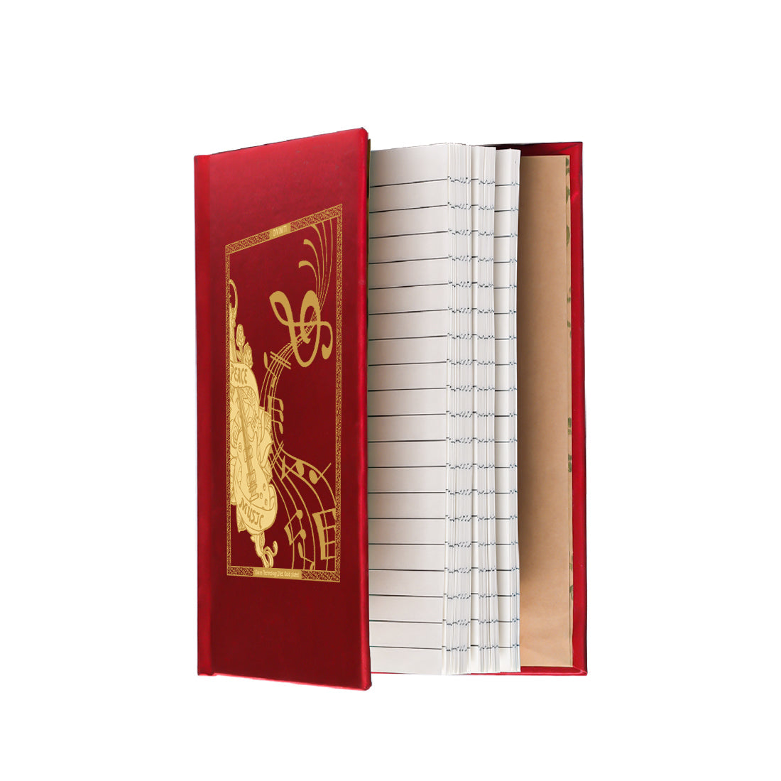 DIVINITI 24K Gold Plated Flute Notebook | Religious Diary Hardcover 17 x 13.5 cm | Journal Diary for Work, Travel, College |A Journal to Inspire and Empower Your Life| 100 Pages Red Color