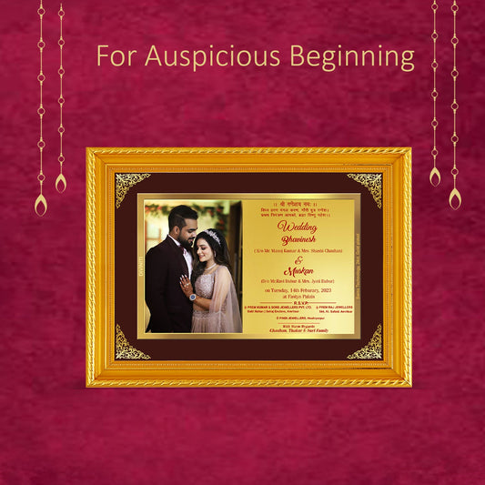 Diviniti Customized Designer Wedding Card on 24K Gold Plated Foil For Marriage Invitation