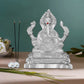 Diviniti 999 Silver Plated Ganesha Idol for Home Decor Showpiece (8X6CM)