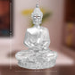 Diviniti 999 Silver Plated Buddha Idol for Home Decor Showpiece (8 X 6 CM)