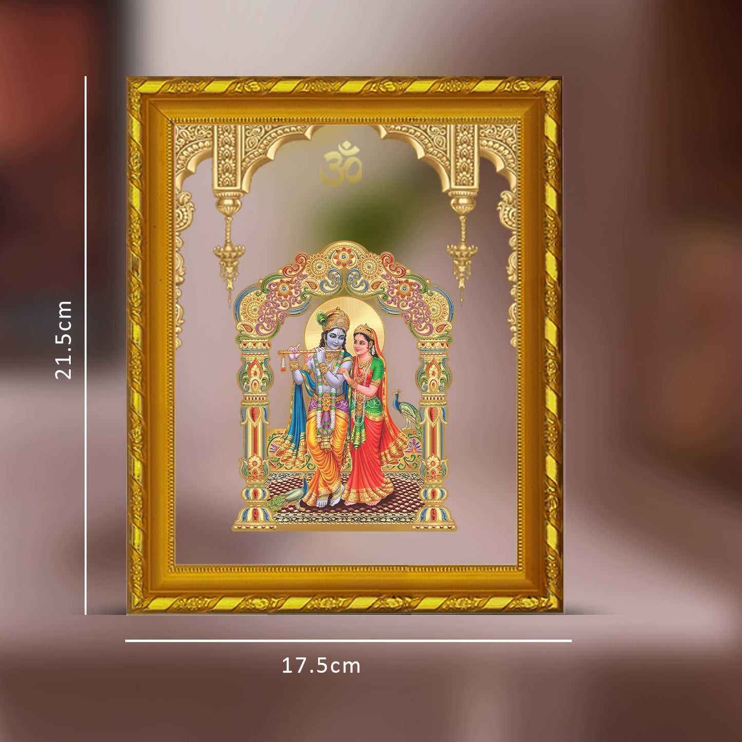 Diviniti 24K Gold Plated Radha Krishna Photo Frame for Home Decor Showpiece (21.5 CM x 17.5 CM)