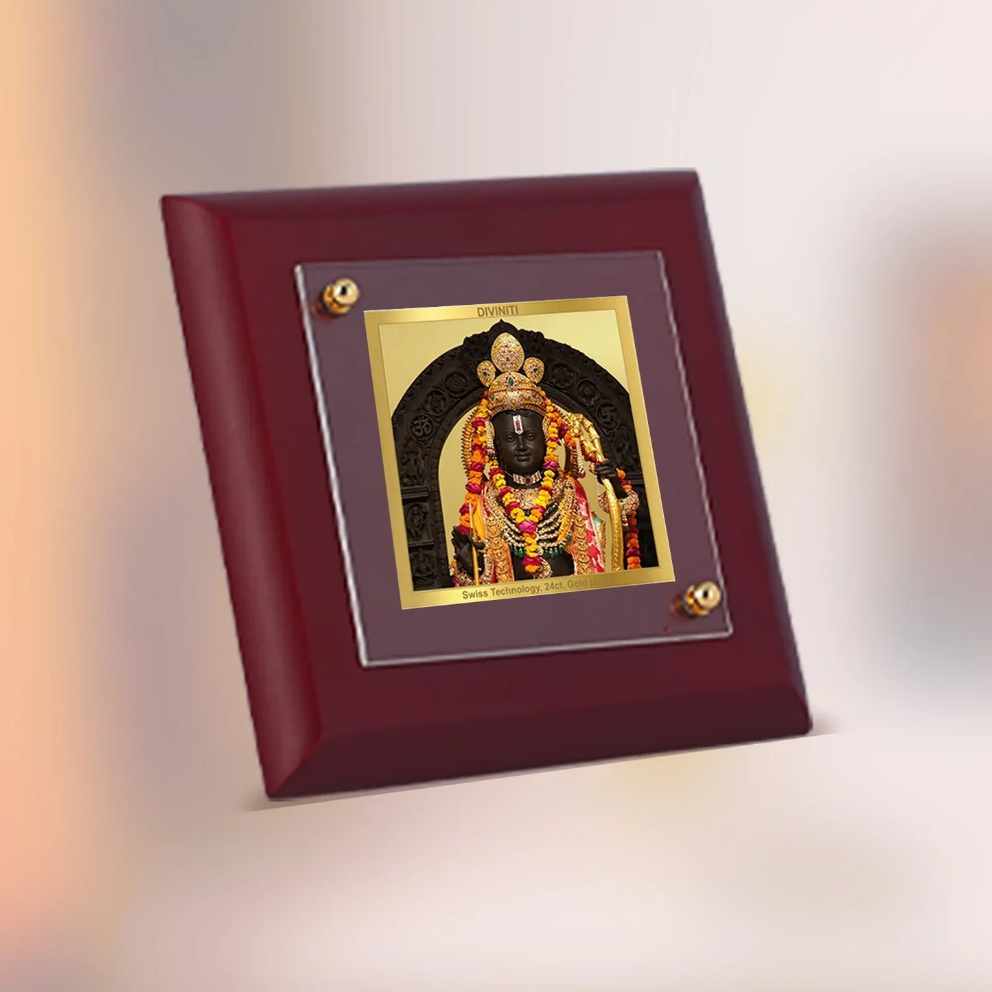 Diviniti 24K Gold Plated MDF Photo Frame For Home Decor, Table Tops, Puja Room, Gift