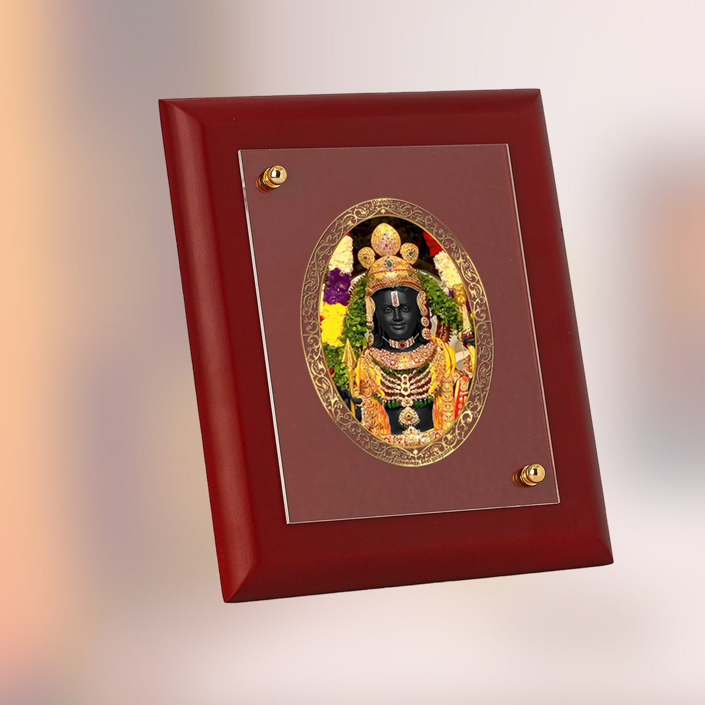 Diviniti 24K Gold Plated Ram Lalla Photo Frame For Home Decor, Wall Hanging Decor, Table, Puja Room & Gift (16 CM X 20 CM)