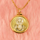 Diviniti 24K Gold Plated Guru Nanak & Golden Temple 22MM Double Sided Pendant For Men, Women & Kids