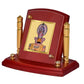 Diviniti 24K Gold Plated Khatu Shyam For Car Dashboard, Home Decor, Table Top & Festival Gift (7 x 9 CM)