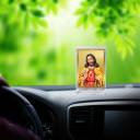 Diviniti 24K Gold Plated Jesus Christ Frame For Car Dashboard, Home Decor, Table Top, Festival Gift (11 x 6.8 CM)