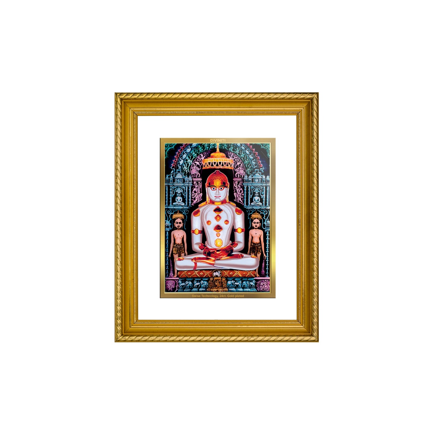 DIVINITI Adinath Gold Plated Wall Photo Frame, Table Decor| DG Frame 056 Size 2.5 and 24K Gold Plated Foil (28 CM X 23 CM)