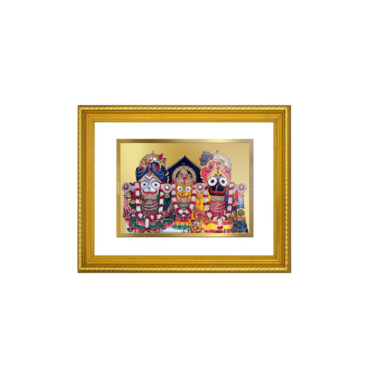 DIVINITI Jagannath Gold Plated Wall Photo Frame, Table Decor| DG Frame 056 Size 3 and 24K Gold Plated Foil (32.5 CM X 25.5 CM)