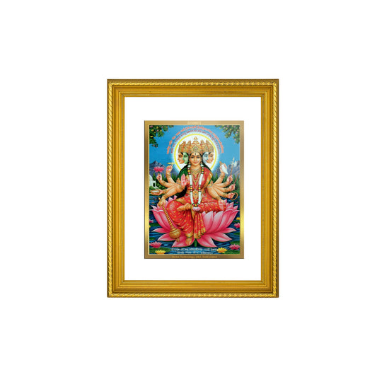 DIVINITI Goddess Gayatri Gold Plated Wall Photo Frame, Table Decor| DG Frame 056 Size 3 and 24K Gold Plated Foil (32.5 CM X 25.5 CM)