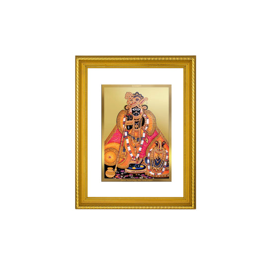 DIVINITI Bankey Bihari Gold Plated Wall Photo Frame, Table Decor| DG Frame 056 Size 3 and 24K Gold Plated Foil (32.5 CM X 25.5 CM)