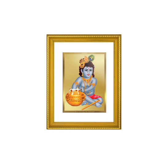 DIVINITI Bal Gopal Gold Plated Wall Photo Frame, Table Decor| DG Frame 056 Size 3 and 24K Gold Plated Foil (32.5 CM X 25.5 CM)