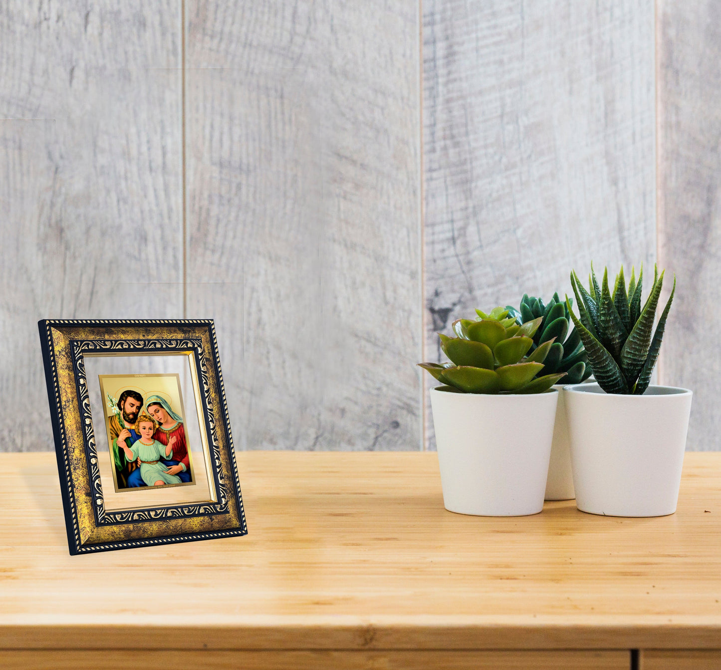 DIVINITI Holy Family Gold Plated Wall Photo Frame, Table Decor| DG Frame 113 Size 2 and 24K Gold Plated Foil (23.5 CM X 19.5 CM)