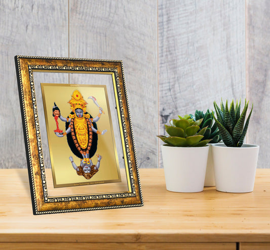 DIVINITI Maa Kali Gold Plated Wall Photo Frame, Table Decor| DG Frame 113 Size 2.5 and 24K Gold Plated Foil (29 CM X 23.7 CM)