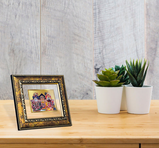 DIVINITI Jagannath Gold Plated Wall Photo Frame, Table Decor| DG Frame 113 Size 2.5 and 24K Gold Plated Foil (29 CM X 23.7 CM)