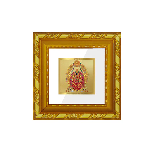 DIVINITI 24K Gold Plated Padmavathi Religious Photo Frame For Home Decoration, Puja, Gift (10.8 X 10.8 CM)