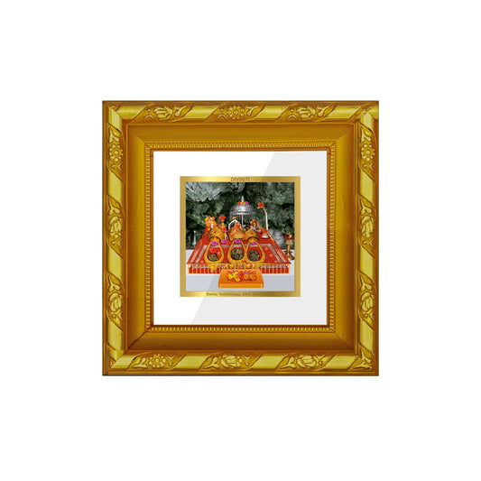 DIVINITI 24K Gold Plated Mata Ka Darbar Photo Frame For Home Decor, Navratri Puja, Gift (10.8 X 10.8 CM)