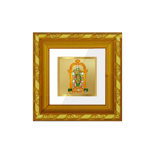 DIVINITI 24K Gold Plated Goddess Meenakshi Photo Frame For Home Decor, Worship, Gift (10.8 X 10.8 CM)