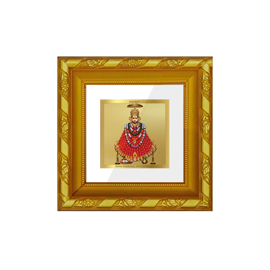 DIVINITI 24K Gold Plated Khatu Shyam Photo Frame For Home Decor, Office, Puja, Gift (10.8 X 10.8 CM)