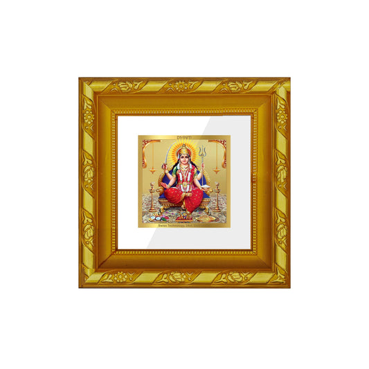 DIVINITI 24K Gold Plated Santoshi Mata Photo Frame For Home Decor, Puja, Gift (10.8 X 10.8 CM)