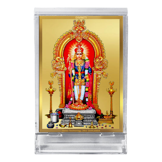 Diviniti 24K Gold Plated Raja Alangaram Frame For Car Dashboard, Home Decor, Table Top, Gift (11 x 6.8 CM)