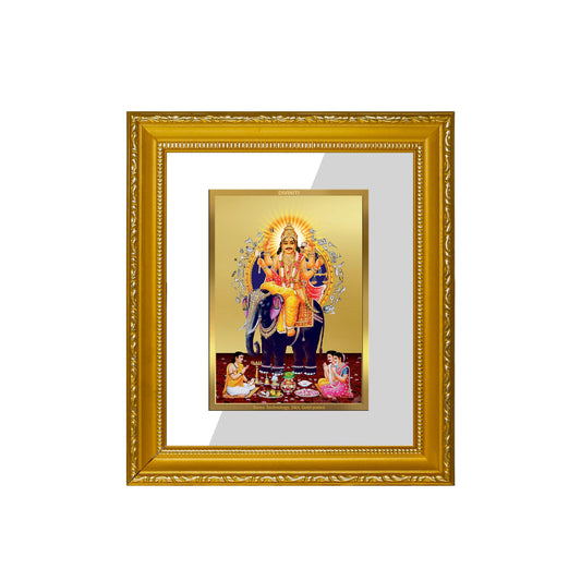 DIVINITI Vishwakarma Gold Plated Wall Photo Frame| DG Frame 101 Size 1 Wall Photo Frame and 24K Gold Plated Foil| Religious Photo Frame Idol For Prayer, Gifts Items (15CMX13CM)