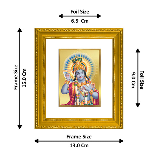 DIVINITI Vishnu Gold Plated Wall Photo Frame| DG Frame 101 Size 1 Wall Photo Frame and 24K Gold Plated Foil| Religious Photo Frame Idol For Prayer, Gifts Items (15CMX13CM)