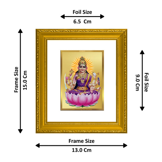 DIVINITI Vijaya Lakshmi Gold Plated Wall Photo Frame| DG Frame 101 Size 1 Wall Photo Frame and 24K Gold Plated Foil| Religious Photo Frame Idol For Prayer, Gifts Items (15CMX13CM)