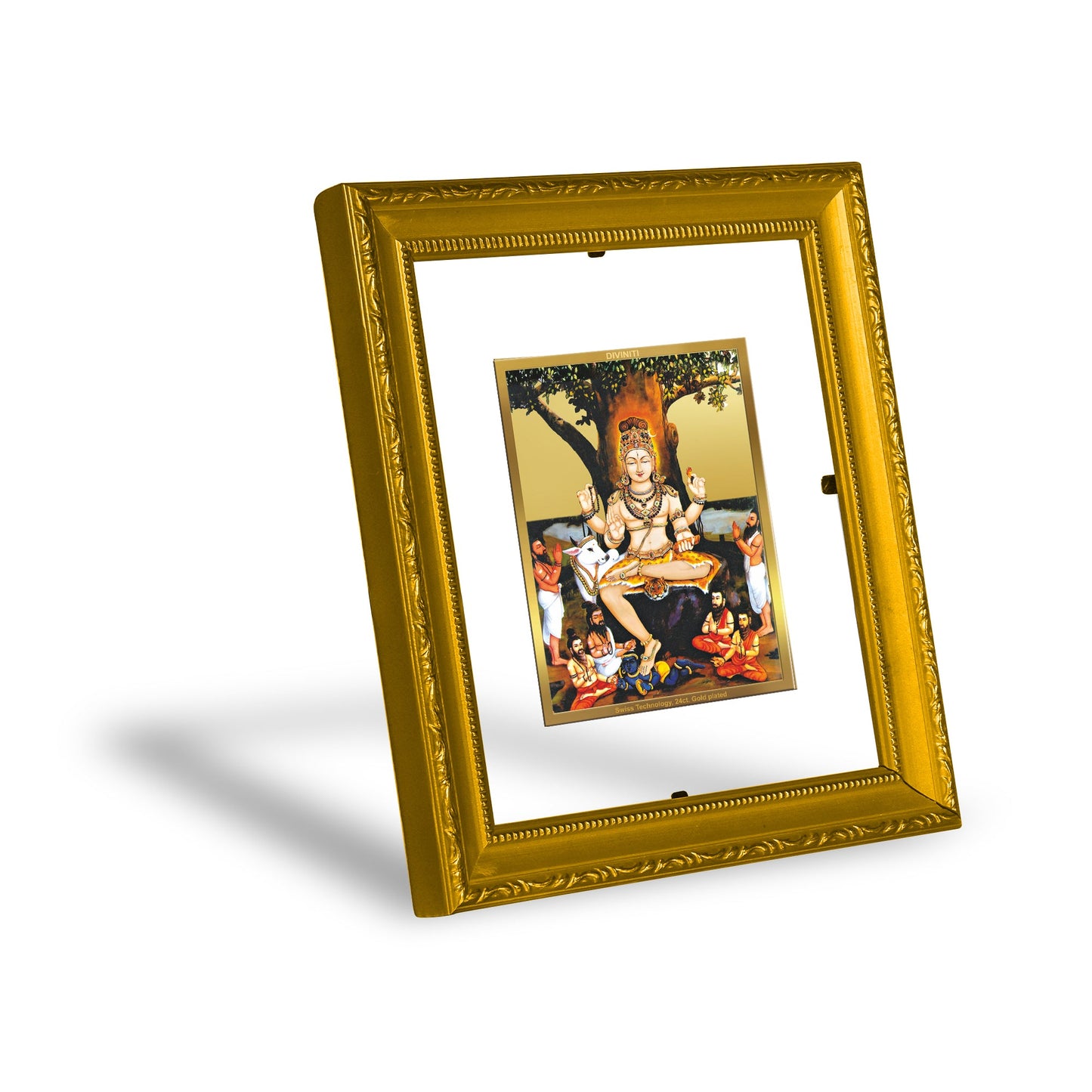 DIVINITI Vallabha Gold Plated Wall Photo Frame| DG Frame 101 Size 1 Wall Photo Frame and 24K Gold Plated Foil| Religious Photo Frame Idol For Prayer, Gifts Items (15CMX13CM)