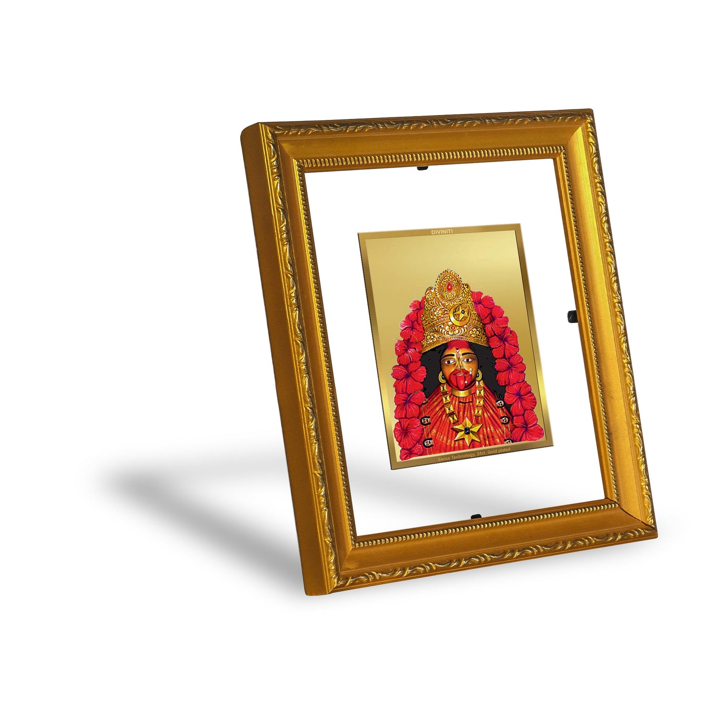 DIVINITI Maa Tara Gold Plated Wall Photo Frame| DG Frame 101 SIZE 1 Wall Photo Frame and 24K Gold Plated Foil| Religious Photo Frame Idol For Prayer, Gifts Items (15CMX13CM)