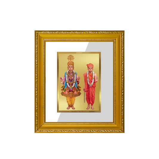 DIVINITI Swami Narayan Gold Plated Wall Photo Frame| DG Frame 101 SIZE 1 Wall Photo Frame and 24K Gold Plated Foil| Religious Photo Frame Idol For Prayer, Gifts Items (15CMX13CM)