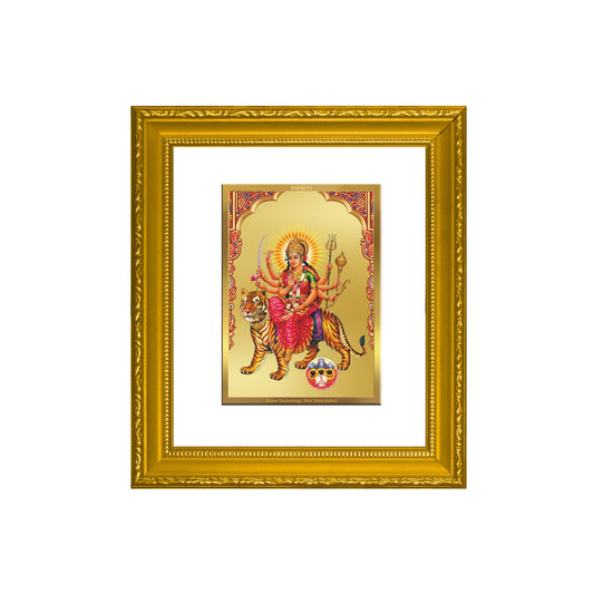 DIVINITI Siddhidatri Mata Gold Plated Wall Photo Frame| DG Frame 101 Size 1 Wall Photo Frame and 24K Gold Plated Foil| Religious Photo Frame Idol For Prayer, Gifts Items (15CMX13CM)