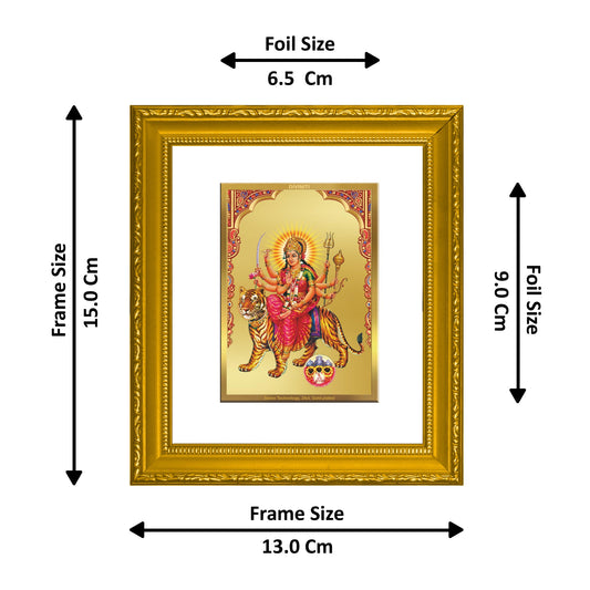 DIVINITI Siddhidatri Mata Gold Plated Wall Photo Frame| DG Frame 101 Size 1 Wall Photo Frame and 24K Gold Plated Foil| Religious Photo Frame Idol For Prayer, Gifts Items (15CMX13CM)