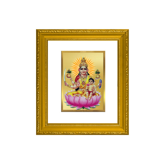 DIVINITI Santana Lakshmi Gold Plated Wall Photo Frame| DG Frame 101 Size 1 Wall Photo Frame and 24K Gold Plated Foil| Religious Photo Frame Idol For Prayer, Gifts Items (15CMX13CM)