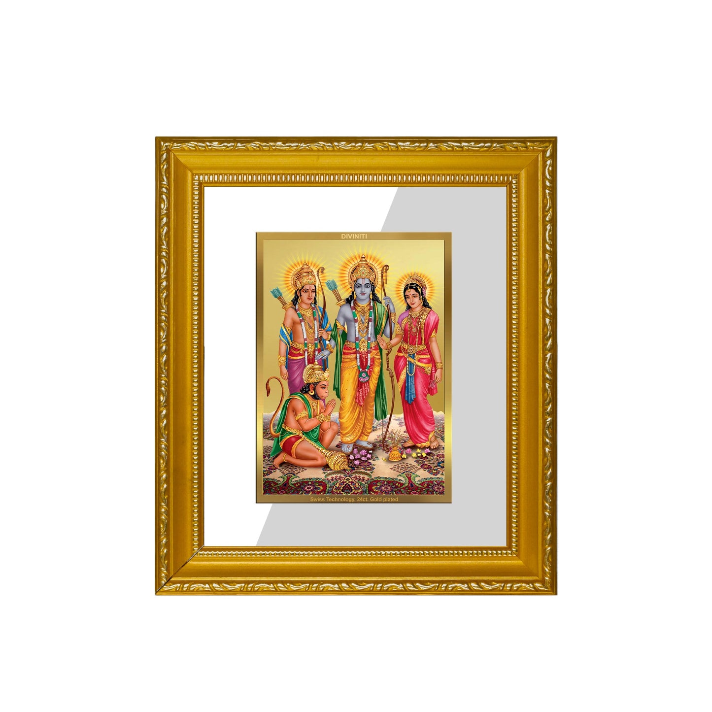 DIVINITI Ram Darbar Gold Plated Wall Photo Frame| DG Frame 101 Size 1 Wall Photo Frame and 24K Gold Plated Foil| Religious Photo Frame Idol For Prayer, Gifts Items (15CMX13CM)