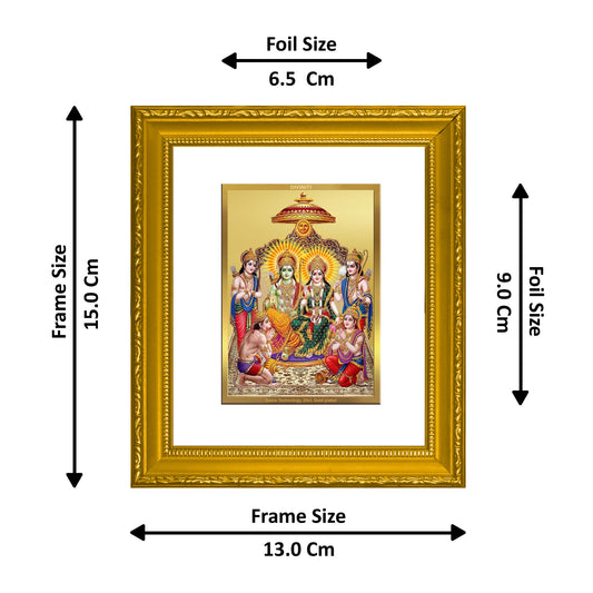 DIVINITI Ram Darbar-1 Gold Plated Wall Photo Frame| DG Frame 101 size 1 Wall Photo Frame and 24K Gold Plated Foil| Religious Photo Frame Idol For Prayer, Gifts Items (15CMX13CM)