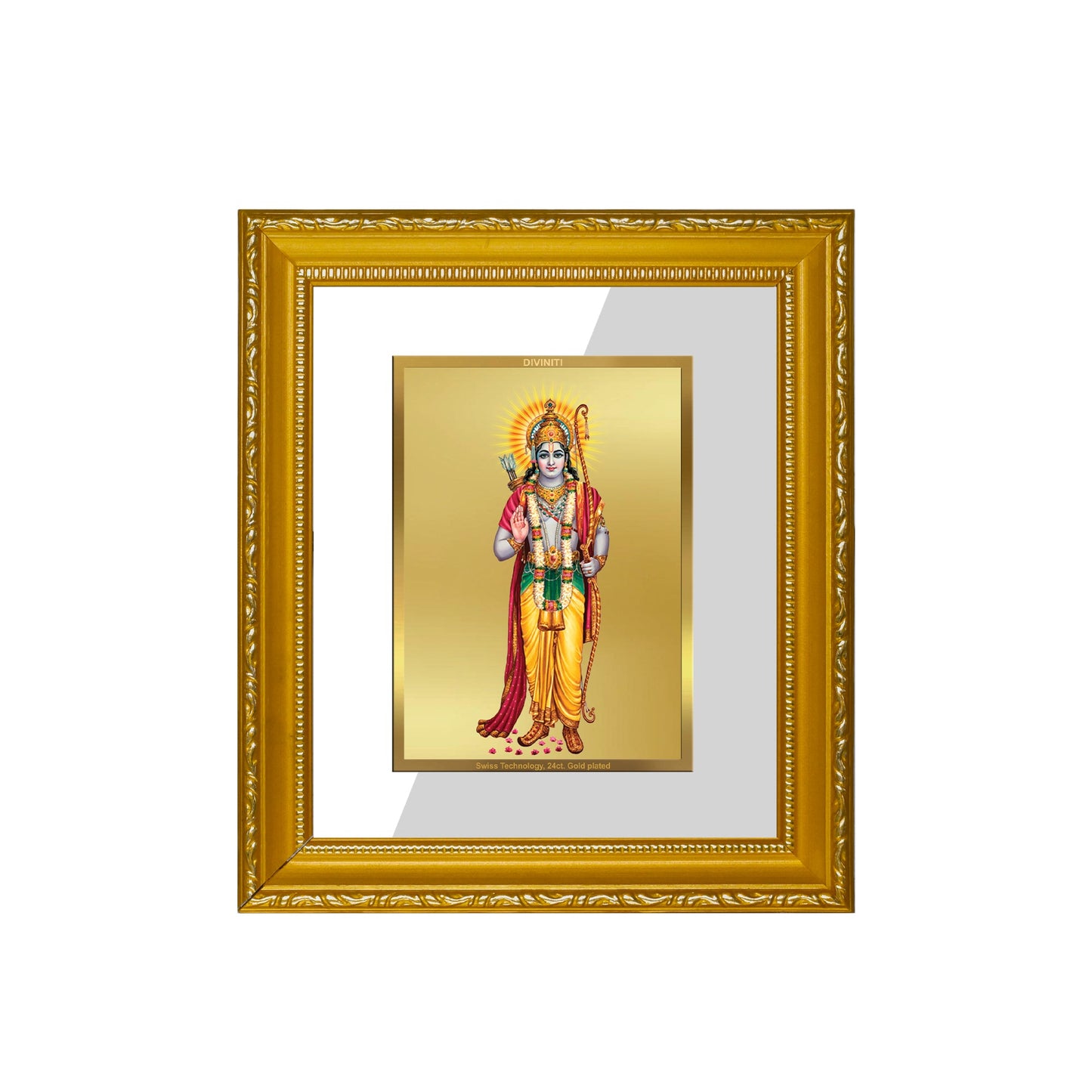 DIVINITI Ram-1 Gold Plated Wall Photo Frame| DG Frame 101 Size 1 Wall Photo Frame and 24K Gold Plated Foil| Religious Photo Frame Idol For Prayer, Gifts Items (15CMX13CM)